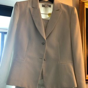 White/Black striped Tahari suit